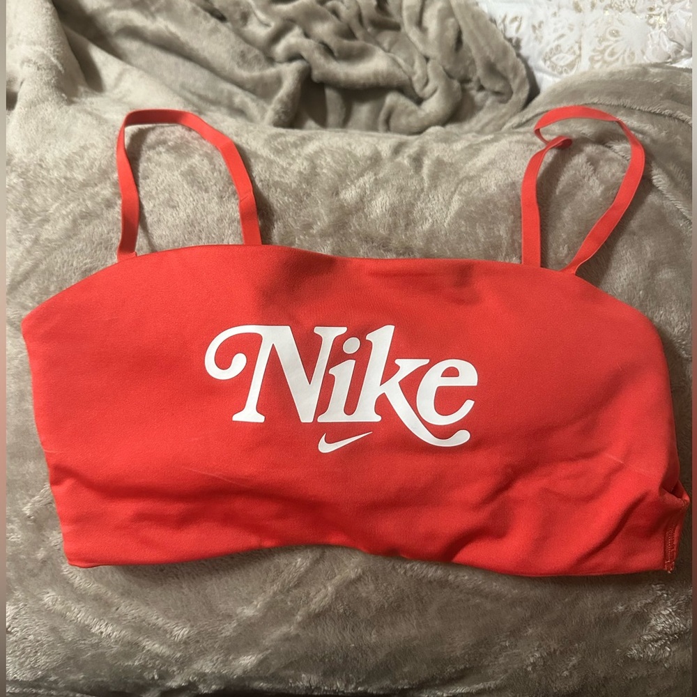 Nike Logo Red Sports Bra